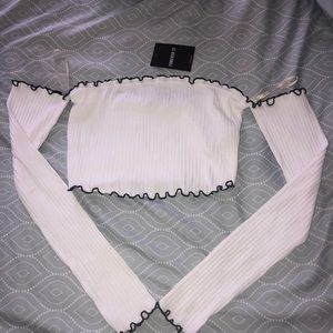 Forever 21 off-shoulder long sleeved crop top